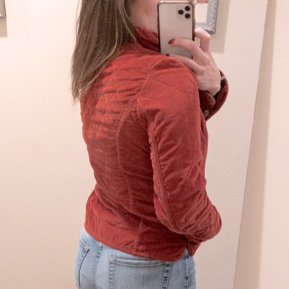 Eddie Bauer Corduroy Quilted Coral Zip-up Jacket - Picture 3 of 11